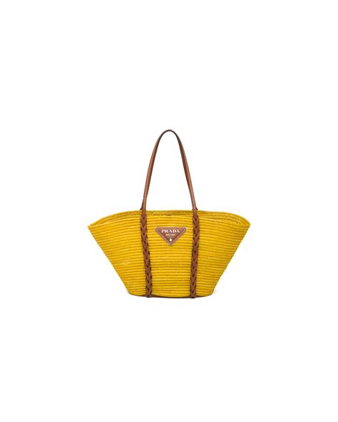 sac en paille prada|Sac à main en paille et cuir Sunny Yellow/cognac .